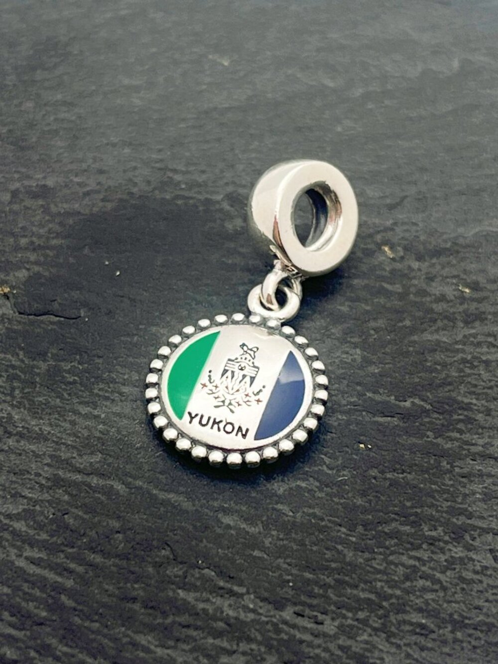 Pandora Yukon Flag Dangle Charm Sterling Silver Jewelry